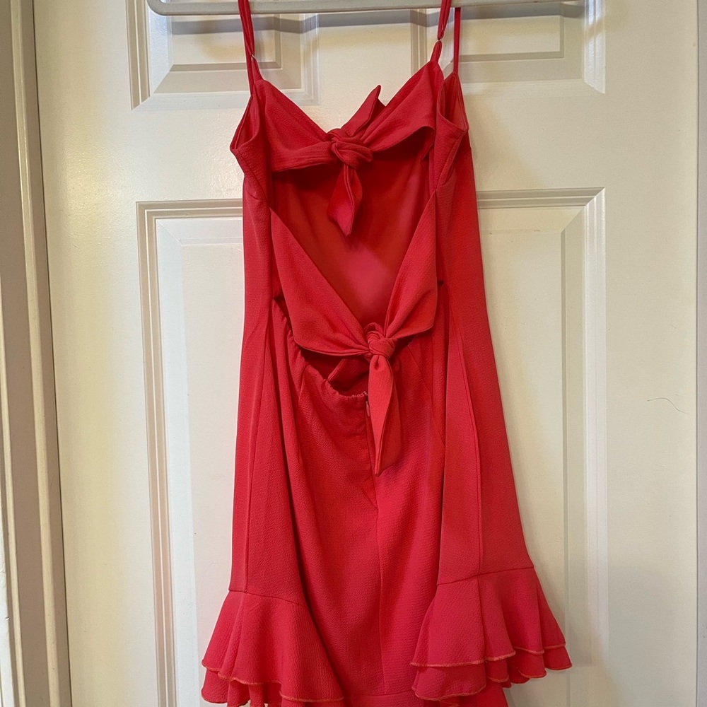 Coral “Lucy in the Sky” tie back dress. Worn 1 time.